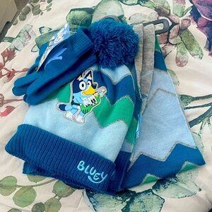 Bluey Kids Winter Hat and Gloves Set